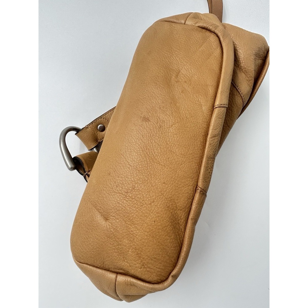 B Makowsky Tan  Leather Hobo Shoulder Bag Purse Leopard Lining Y2K Vintage - Picture 16 of 16